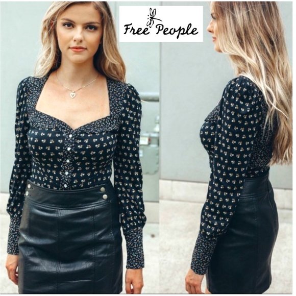 Free People Tops - New Free People Kissin Kate Floral Top, Medium